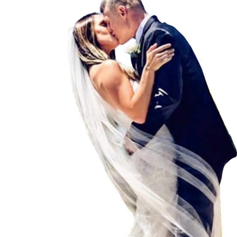 New Jakawin 1 Tier Bride Wedding Veil 118" Long Cathedral Length Bridal Tulle